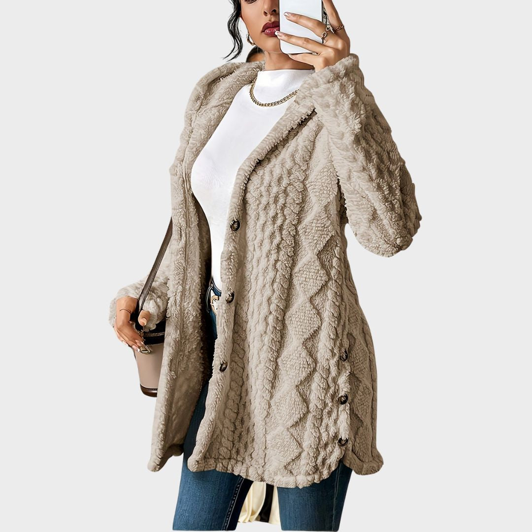 Adriana | Plüsch-Kapuzenstrickjacke 1