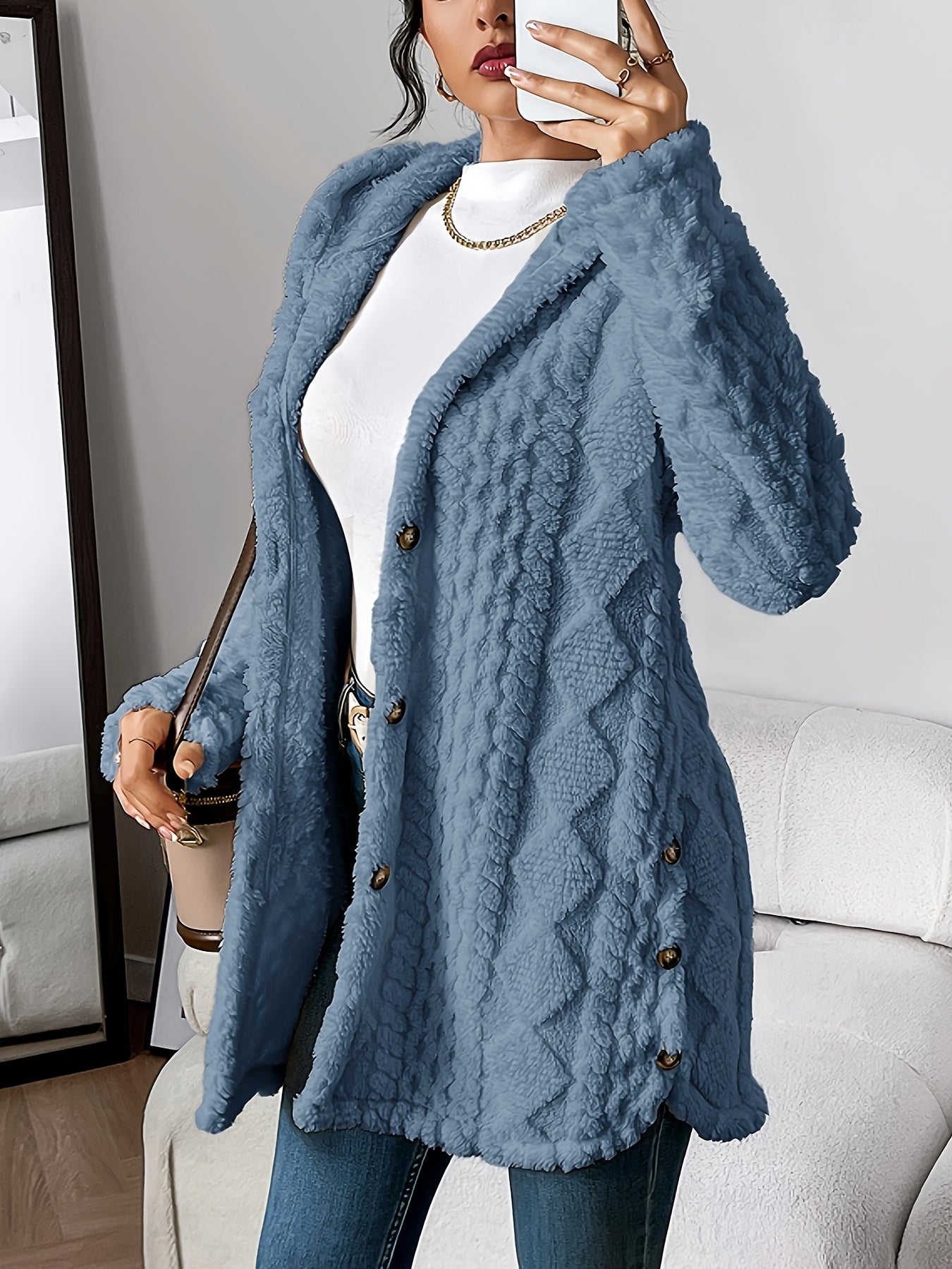 Adriana | Plüsch-Kapuzenstrickjacke 2