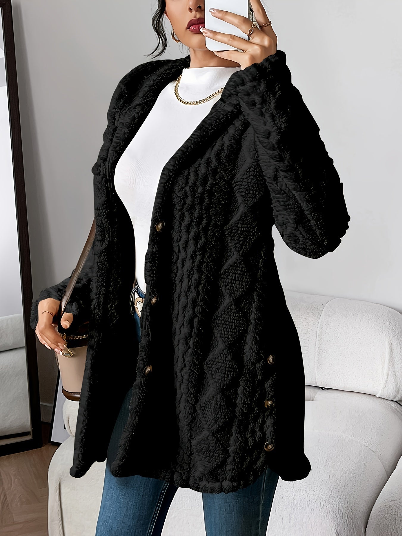 Adriana | Plüsch-Kapuzenstrickjacke 5