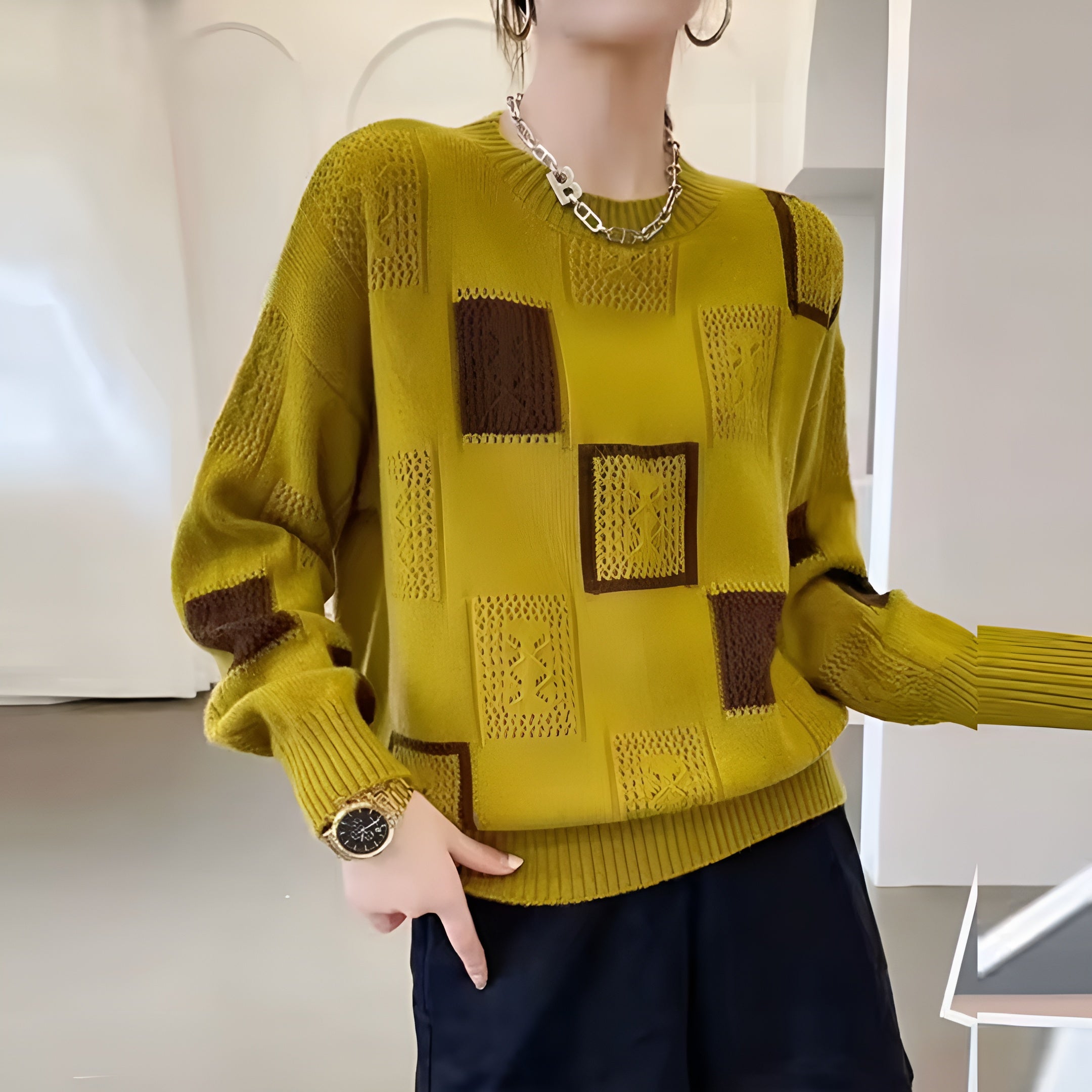 Alice | Eleganter Pullover mit Karos 2