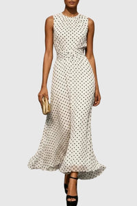 Emma | Zeitloses und elegantes polka dots Maxikleid