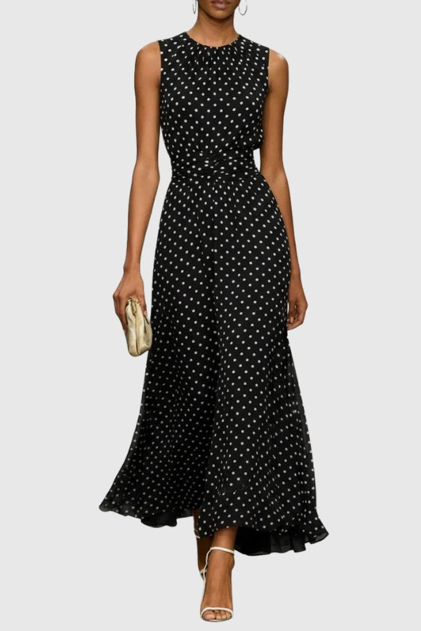 Alice | Zeitloses und elegantes ärmelloses Maxikleid mit Rüschen 4