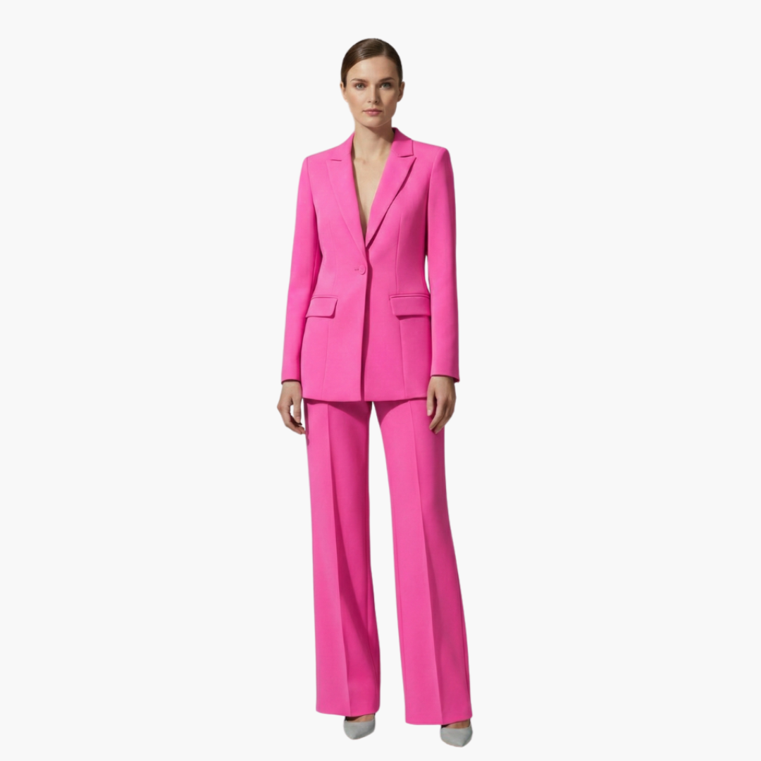 Allegra | Elegantes, Strukturierte Damen Blazer-Anzug-Set in Hellblau 5