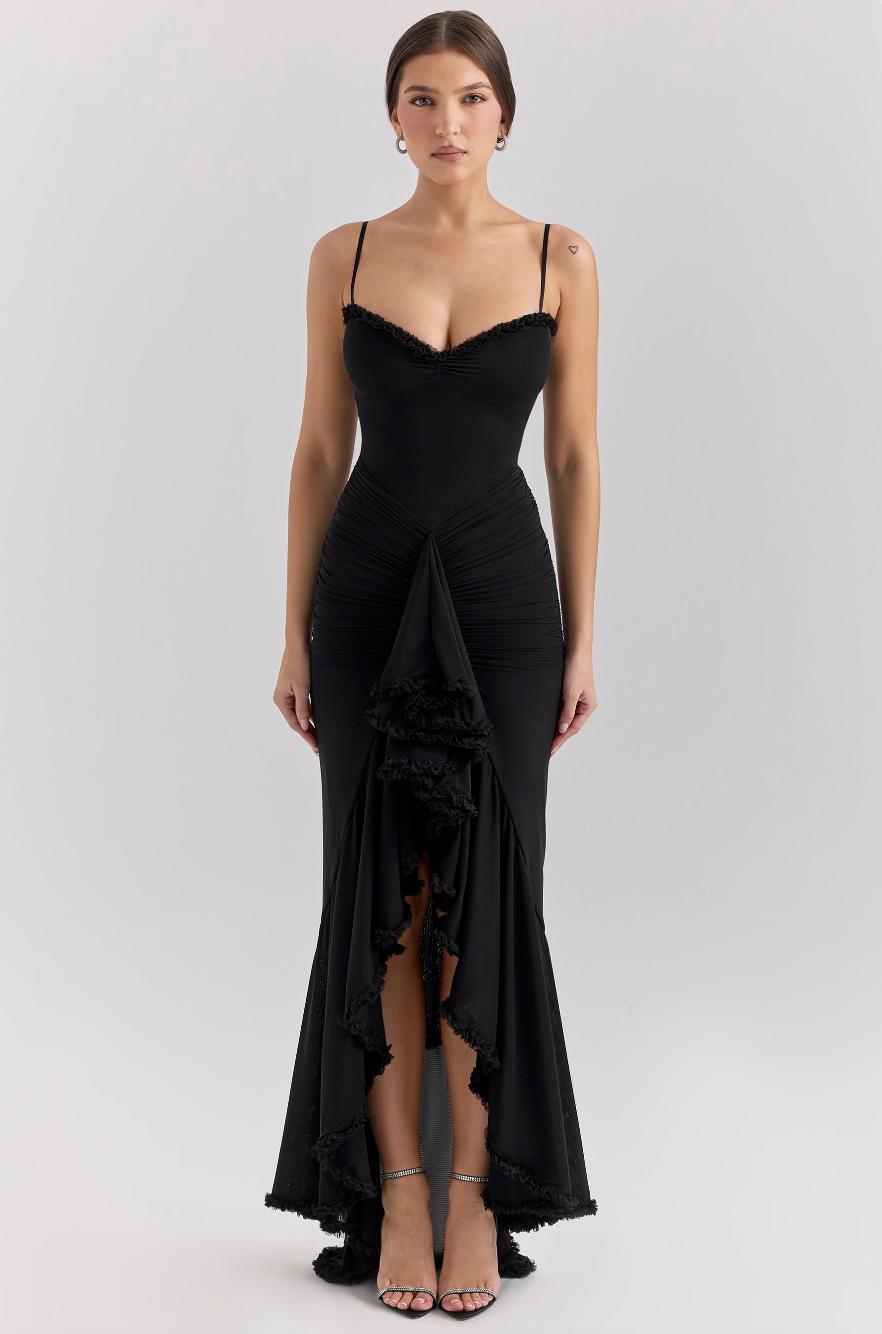Alyssa | Hochzeitsgast Kleid Festlich Elegante Rüschen Figurbetont 3