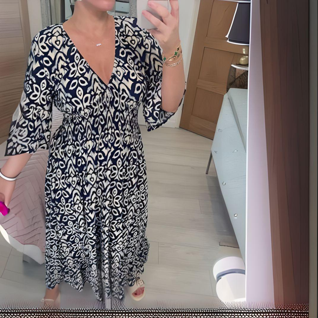 Amara | Sommerkleider mit ausgestelltem Schnitt und V-Ausschnitt 5