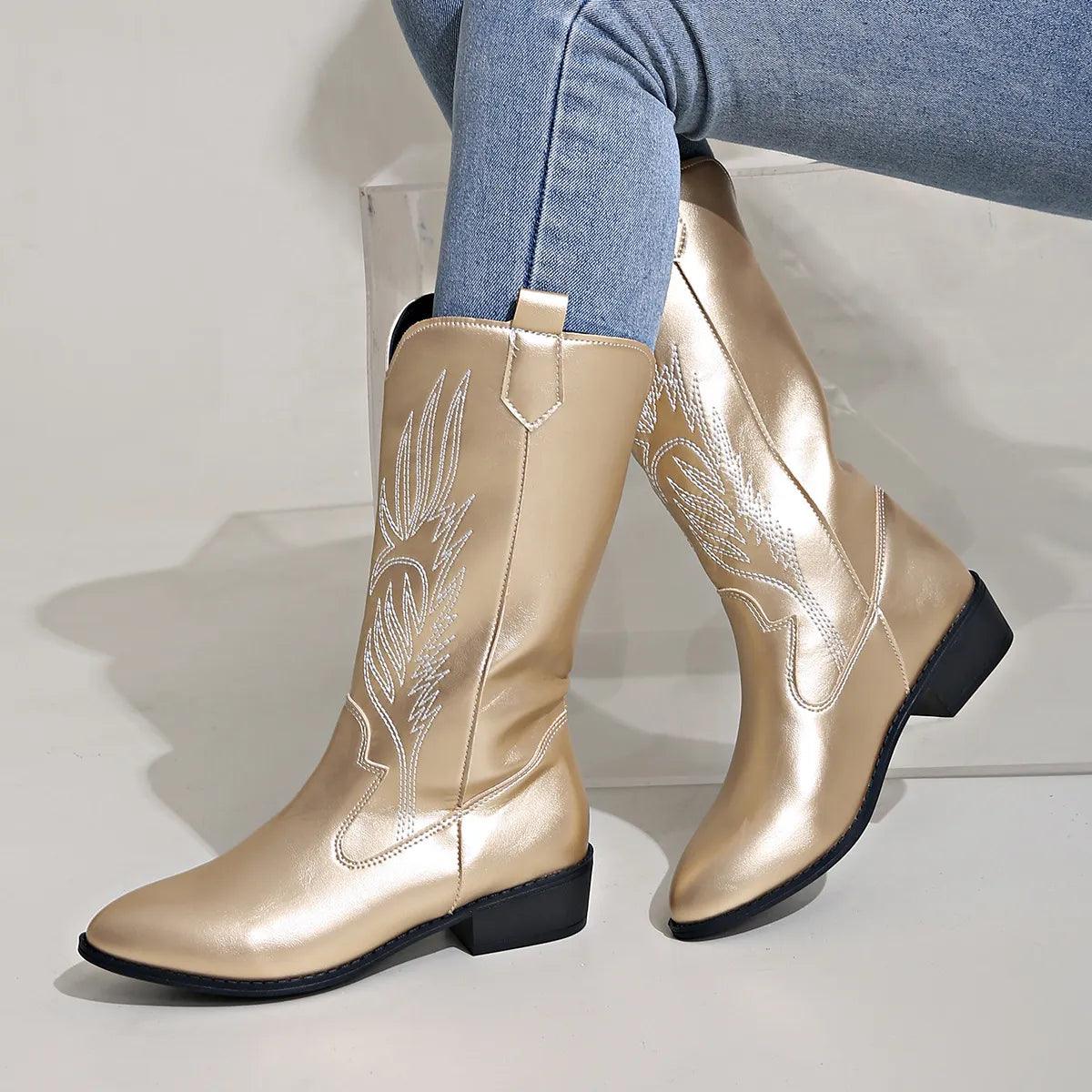 Angelika | Stilvolle Cowboystiefel Aus Leder Im Western-Look Für Damen 2