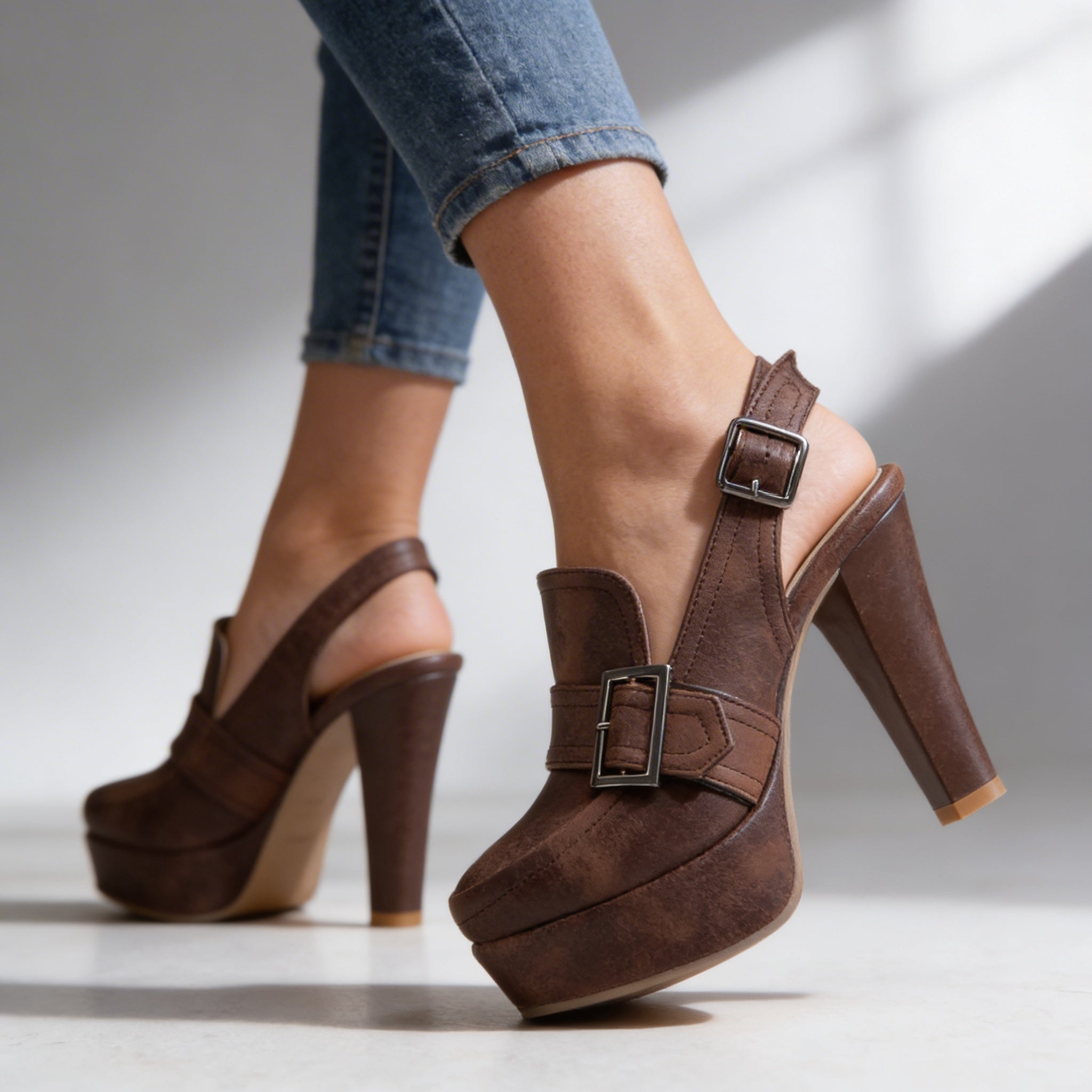 Anneliese | Plateau Sandalen Damen Slingback Retro Chic Elegant 0