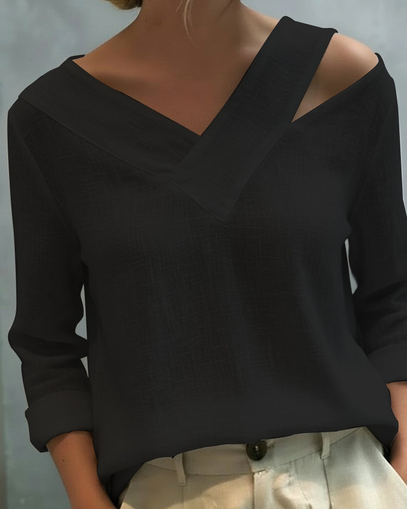 Ariana | Elegantes, Asymmetrisches Damen Top mit V-Ausschnitt für Festliche Anlässe 3