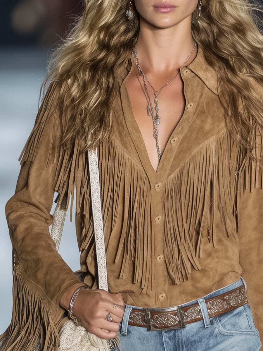 Aspen | Authentisches, Bequemes &amp; Stilvolles Damen-Fransen-Westernhemd 3
