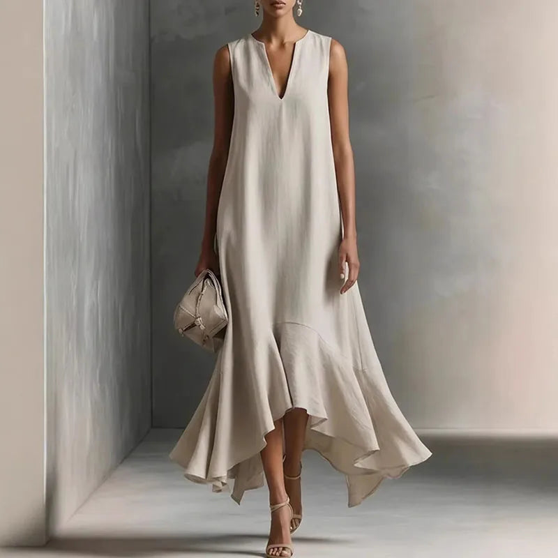 Aurelia | Elegant, Fließendes & Atemberaubendes Sommerkleid Damen mit V-Ausschnitt 0