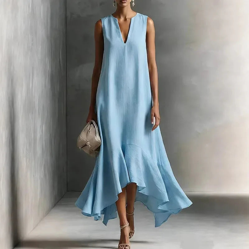 Aurelia | Elegant, Fließendes & Atemberaubendes Sommerkleid Damen mit V-Ausschnitt 1