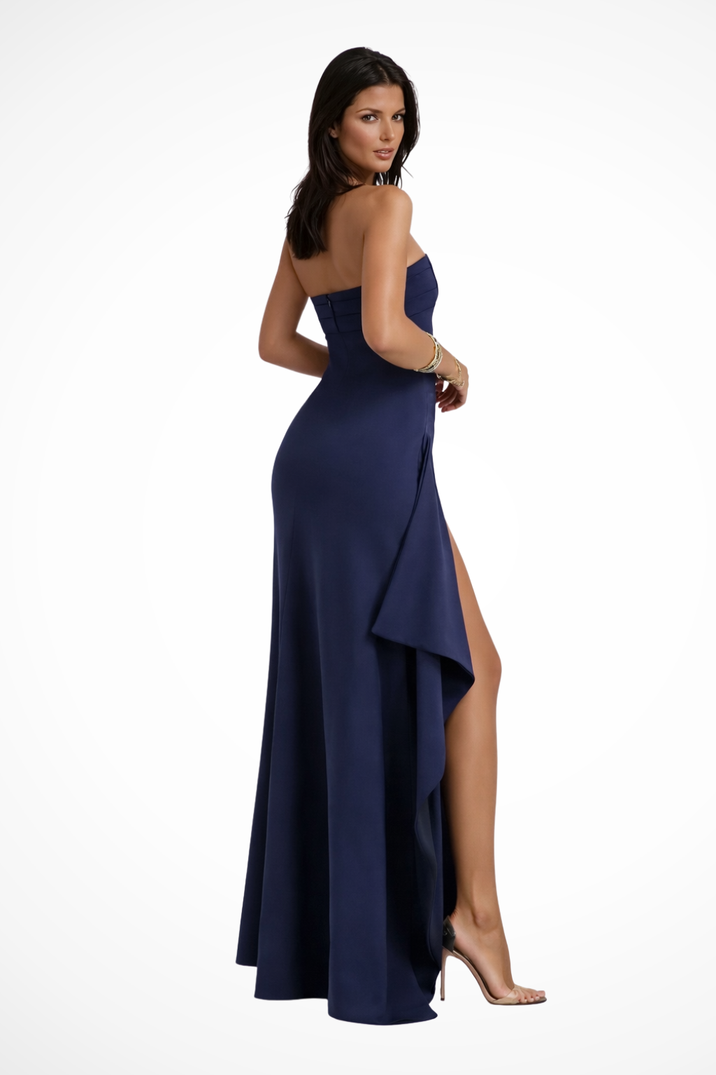 Aurelia | Elegantes Trägerloses Abendkleid Lang mit Seitenschlitz für Hochzeiten und Besondere Anlässe 3