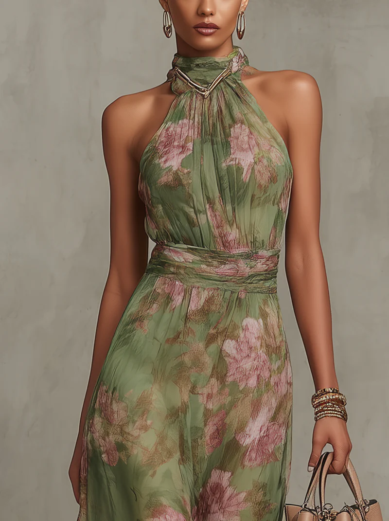 Aurelia | Maxikleid Floral Neckholder Elegant Sommer Stil 2