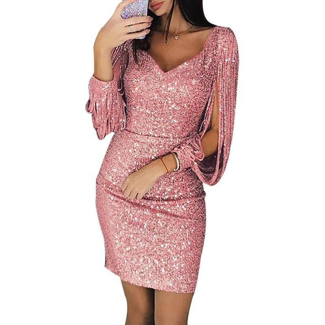 Aurielle | Funkelndes Und Elegantes Damen-Paillettenkleid Mit V-Ausschnitt 2