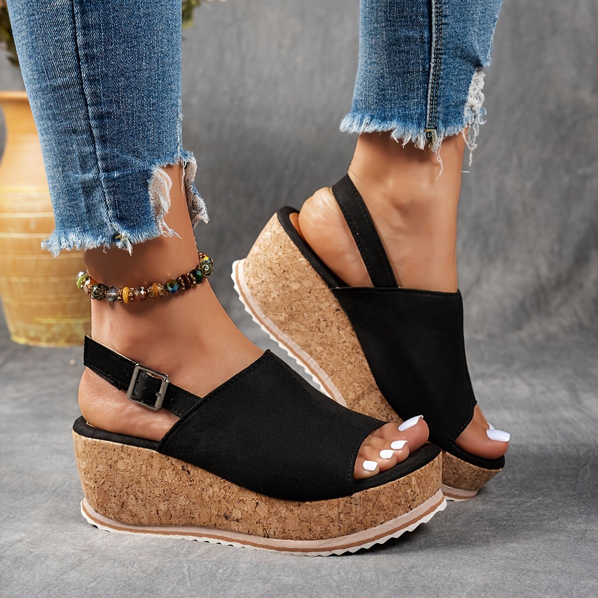 Ava | Bequeme Plateau-Keilsandalen 0