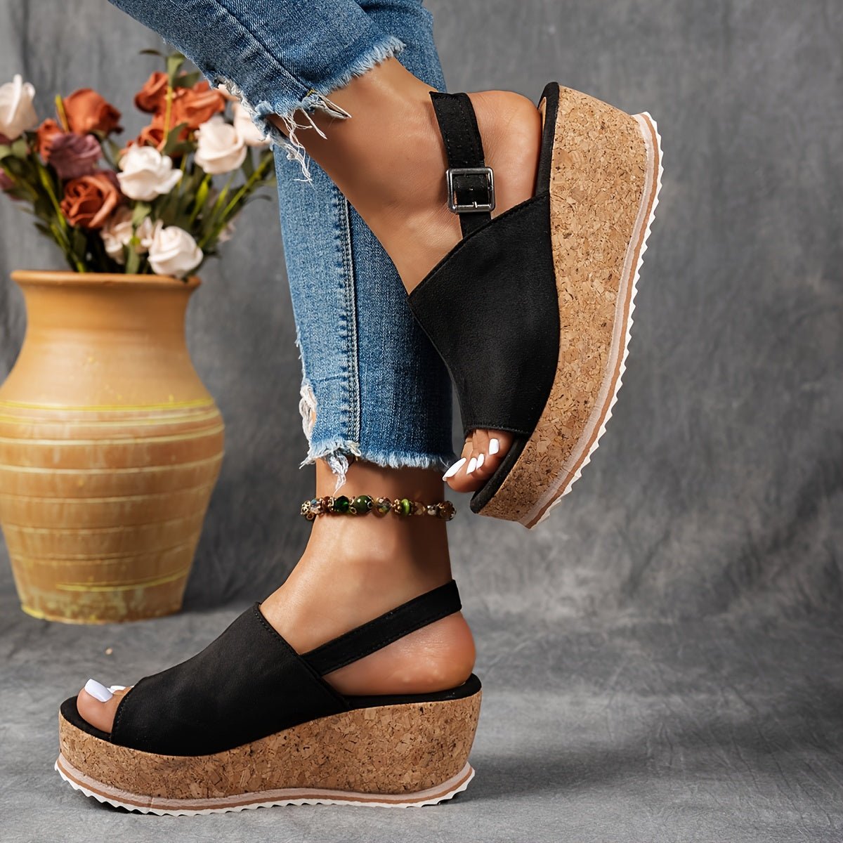 Ava | Bequeme Plateau-Keilsandalen 7