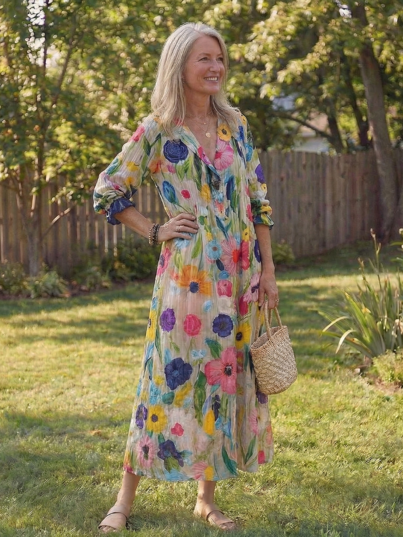 Ava | Florales, Elegantes Maxikleid für Damen – Langes Maxikleid für den Sommer 0