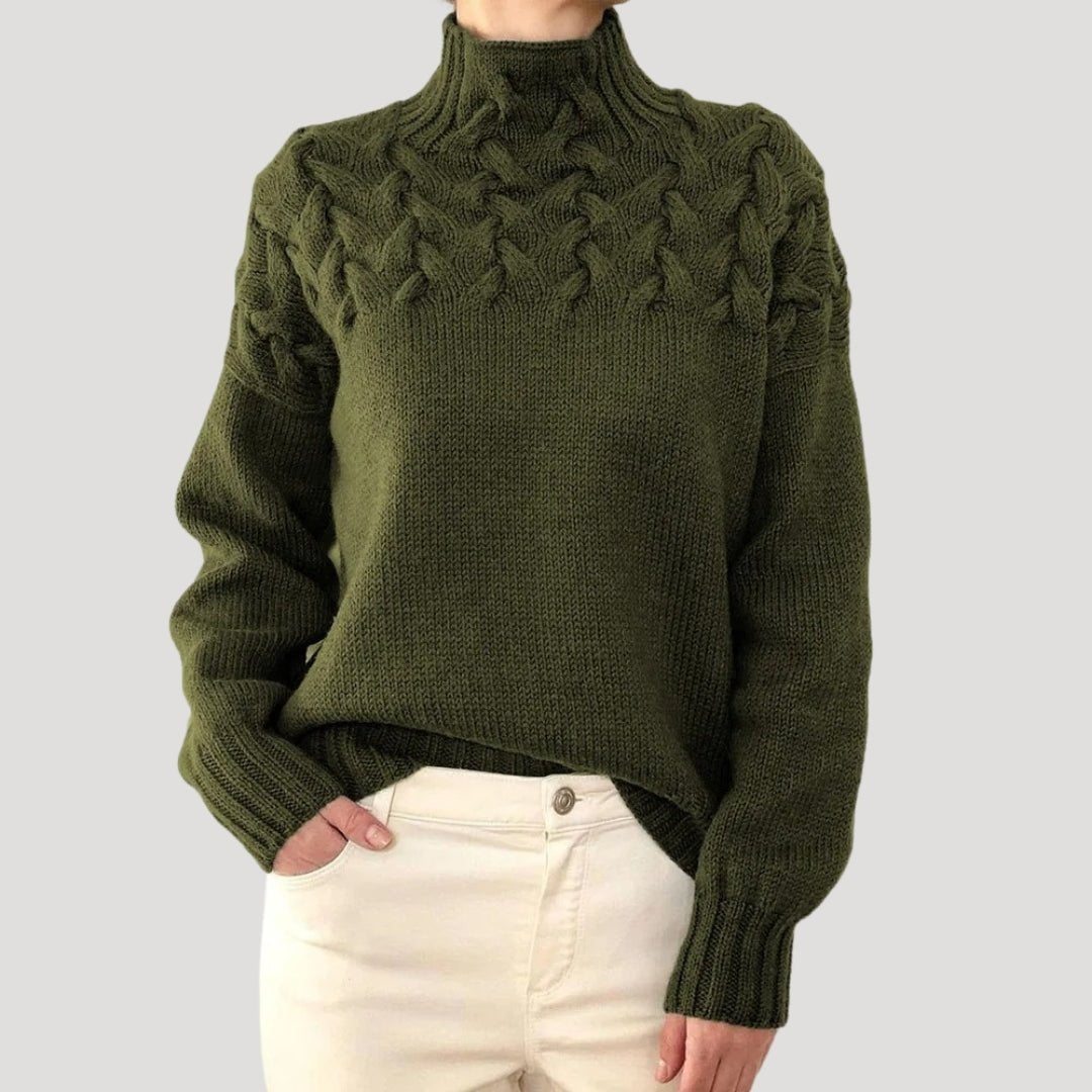 Avery | Eleganter und kuscheliger Zopfstrick-Rollkragenpullover 8