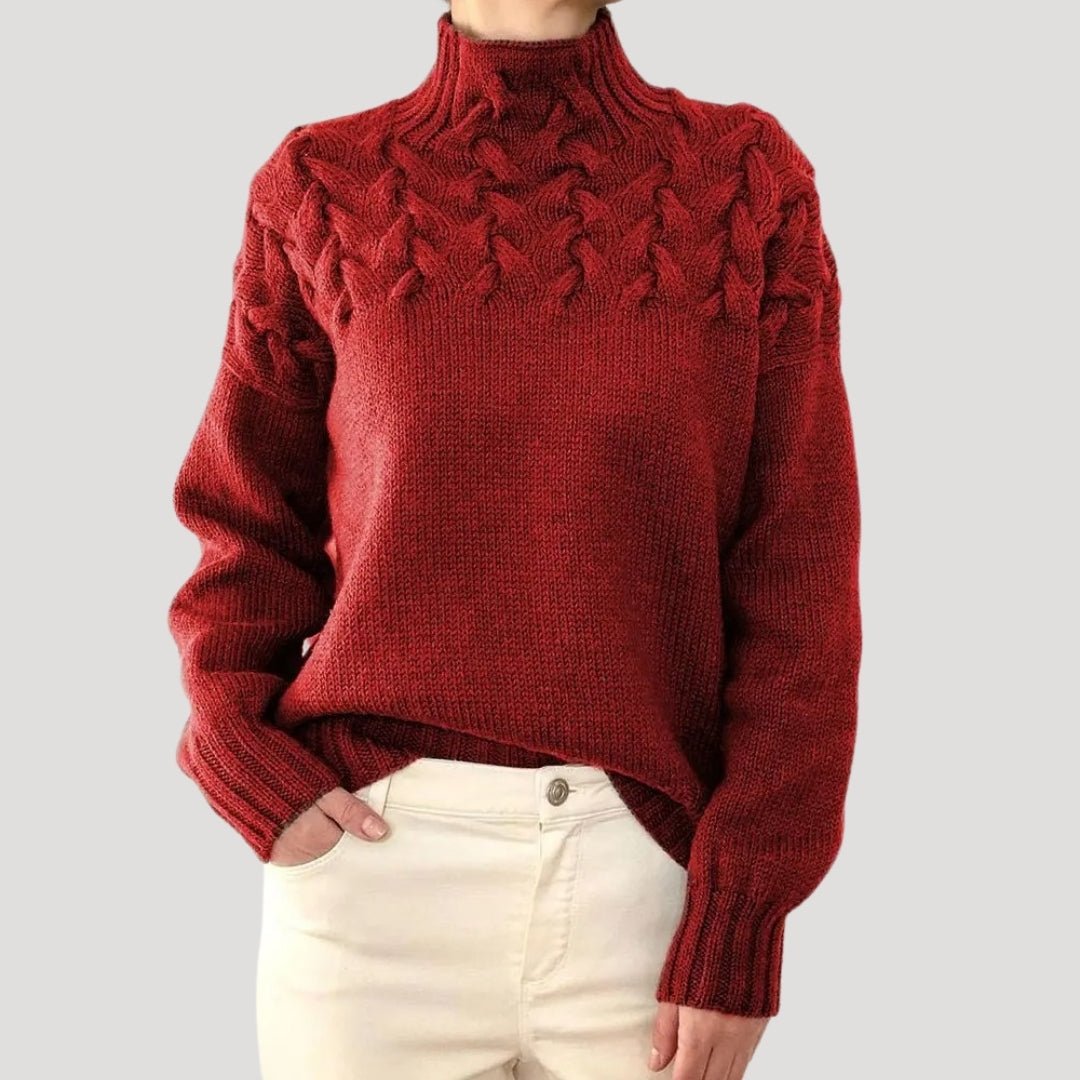 Avery | Eleganter und kuscheliger Zopfstrick-Rollkragenpullover 9