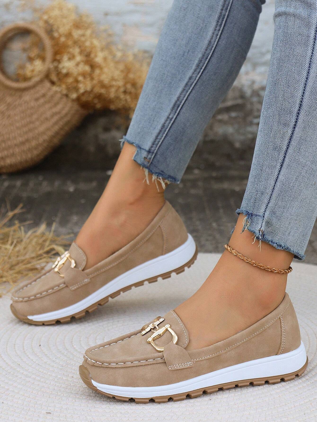 Azelia | Elegante Damen Loafer mit Goldfarbener Schnalle – Bequeme Penny Loafer Damen für Stil und Komfort 5