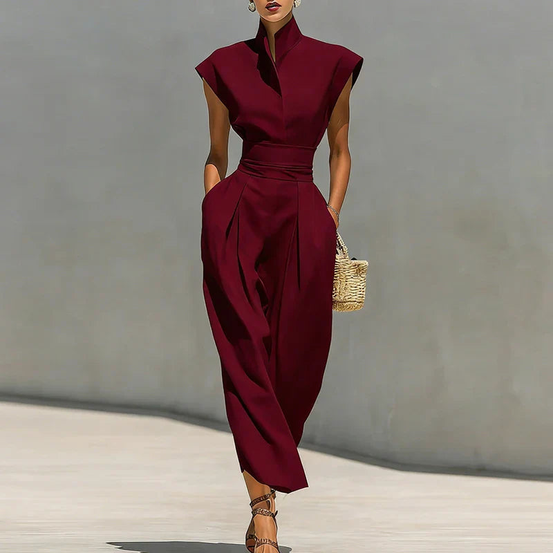 Beatrix | Elegantes, Tailliertes Damen Midikleid – Struktur, Stehkragen &amp; Vielseitig für Festliche Anlässe 0