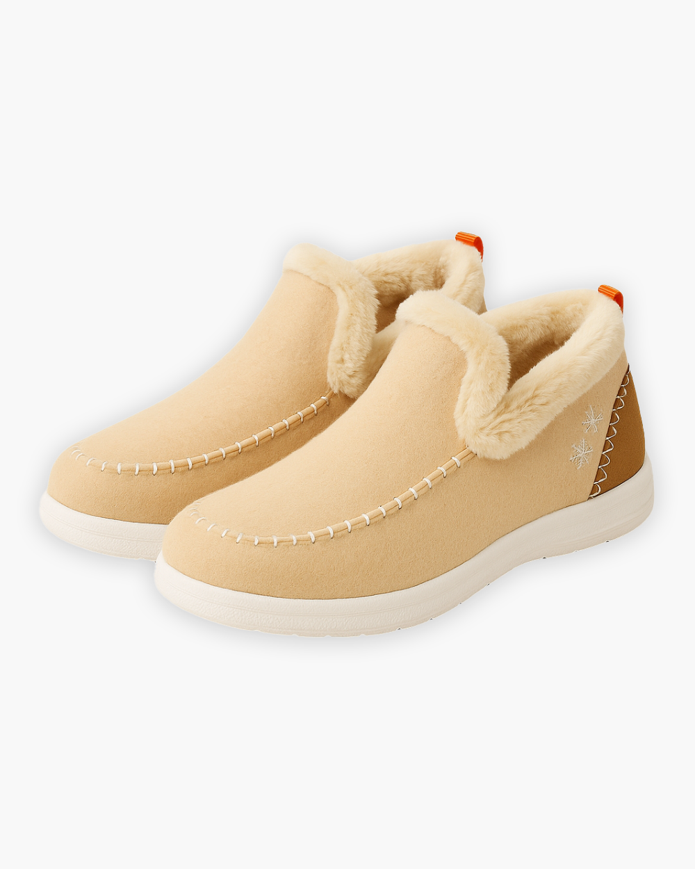 Warme Hausschuhe mit Fellfutter