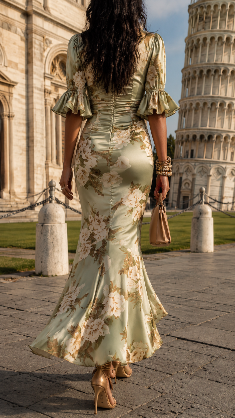 Bella | Elegantes, Fließendes &amp; Feminines Maxikleid mit Blumenmuster 1