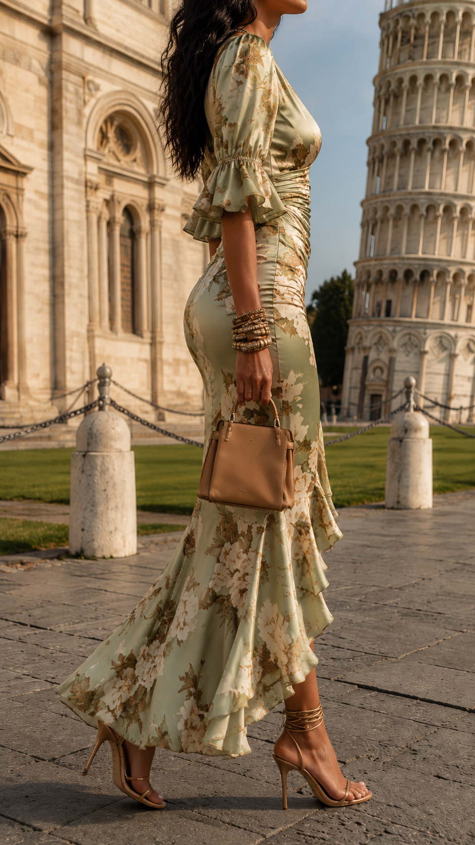 Bella | Elegantes, Fließendes &amp; Feminines Maxikleid mit Blumenmuster 2