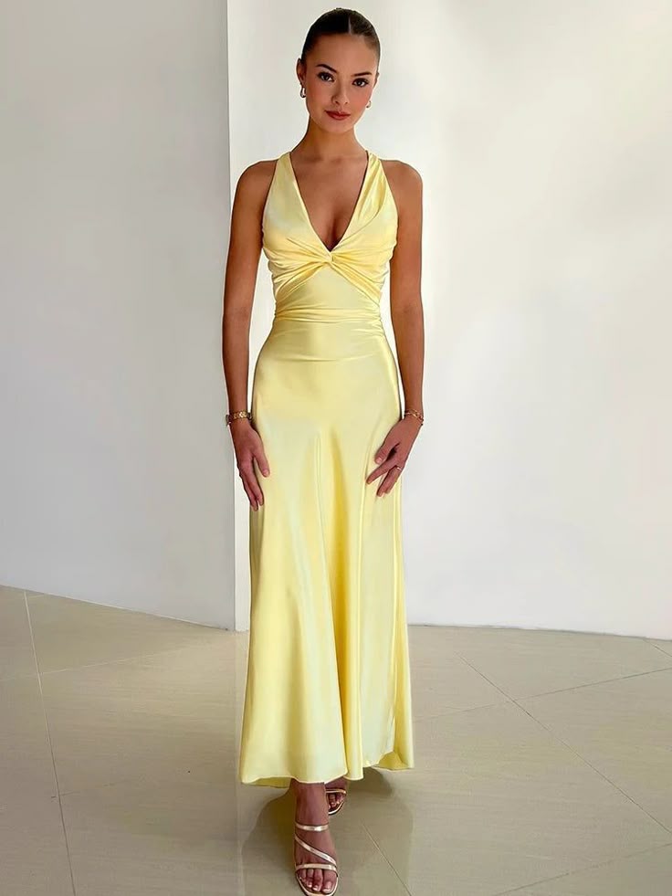 Bella | Maxikleid V-Ausschnitt Festlich Elegantes Design Fließende Silhouette 0