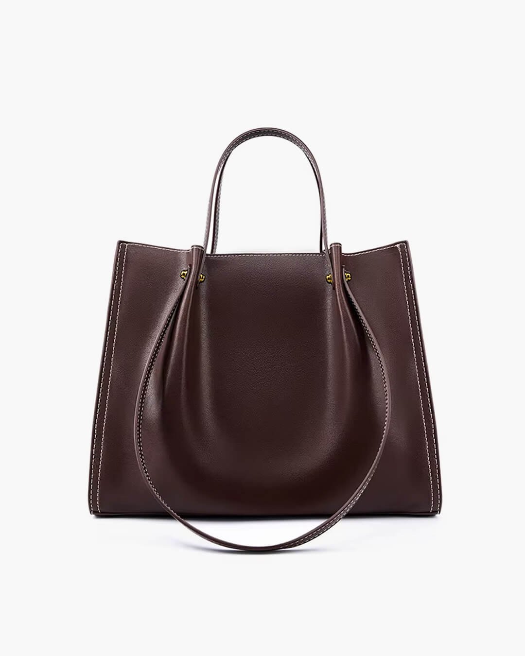 Beverly | Minimalistische Tragetasche aus veganem Leder mit Kontrastnähten 2