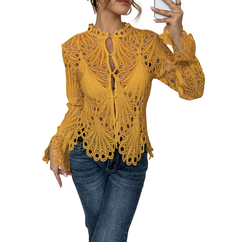 Biana | Elegante Bluse mit Spitzendetails für Festliche Anlässe – Damenbluse in Hochwertiger Baumwollmischung 1