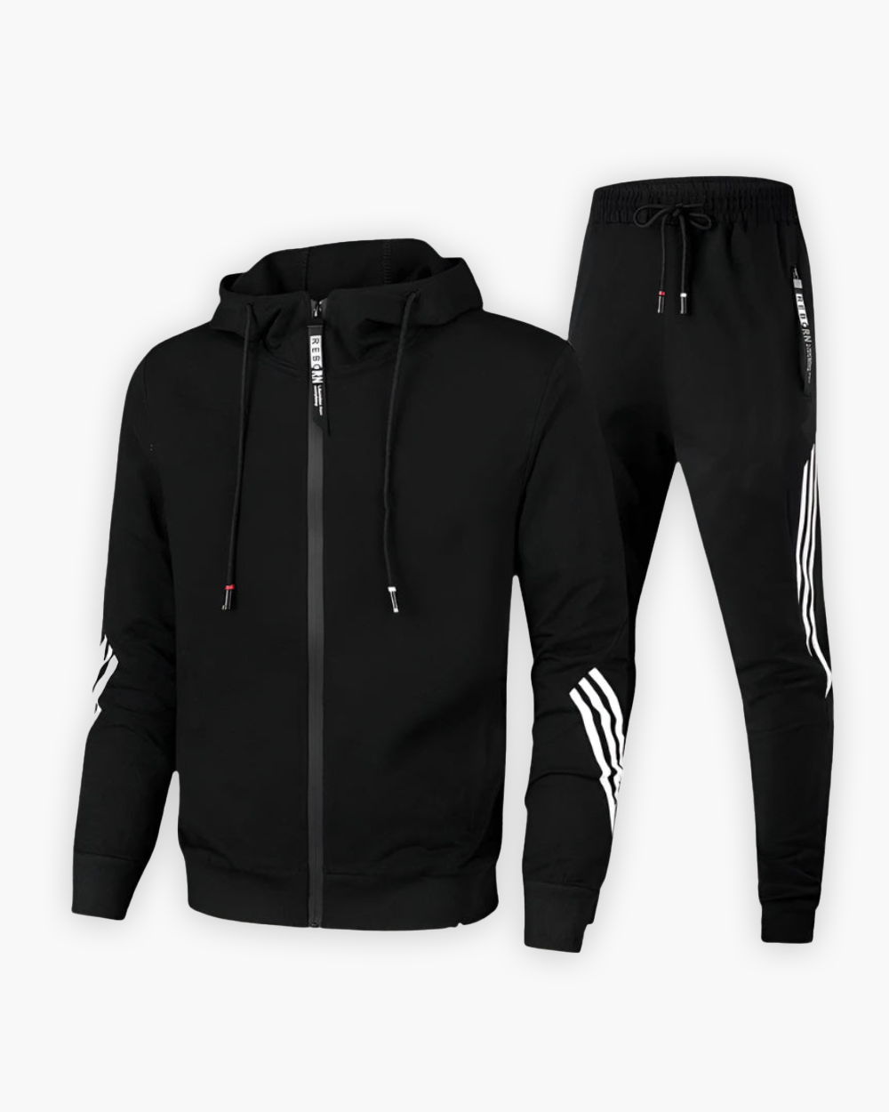 Sportlicher Trainingsanzug mit Kapuze und Reißverschluss