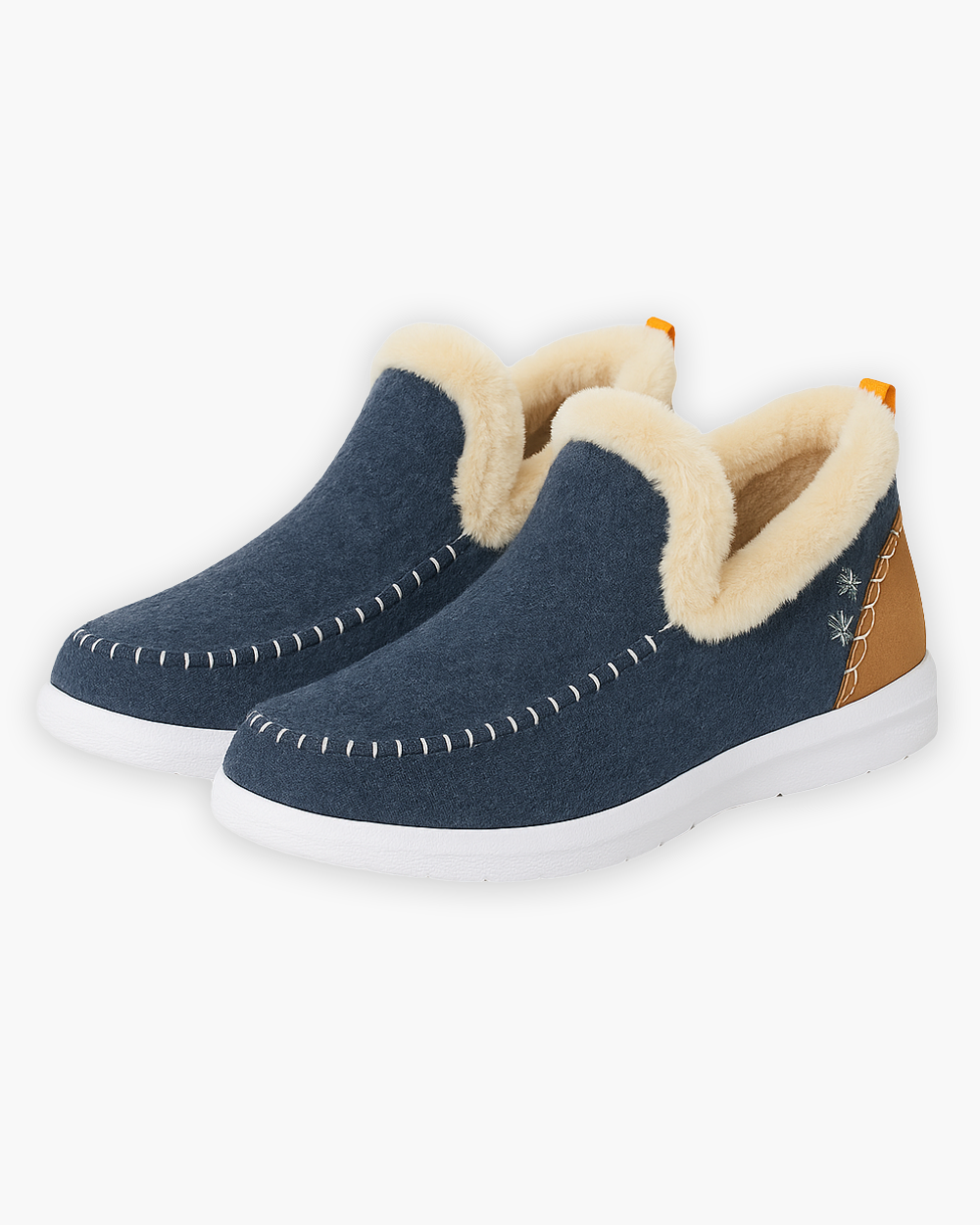 Warme Hausschuhe mit Fellfutter