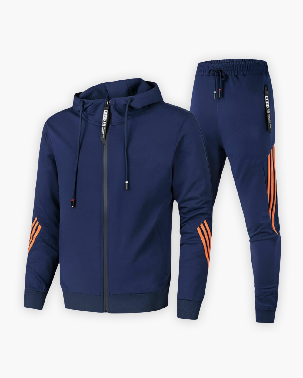 Sportlicher Trainingsanzug mit Kapuze und Reißverschluss