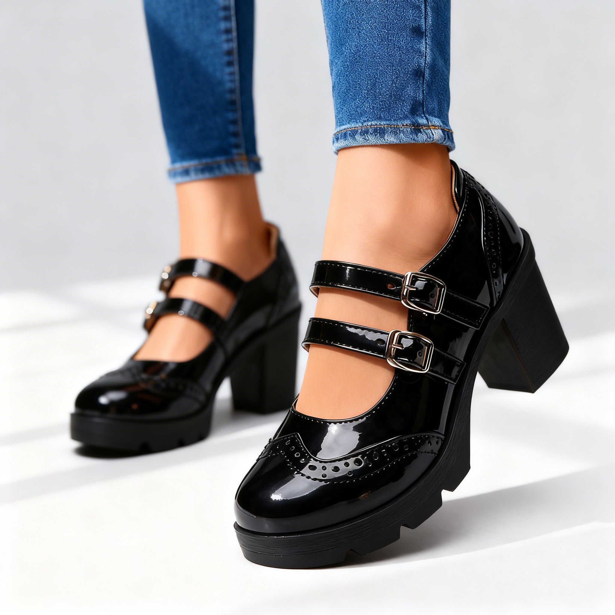 Brexley | Damen Schuhe Schuhe Damen Mary Jane Doppelriemen Elegant Casual 0