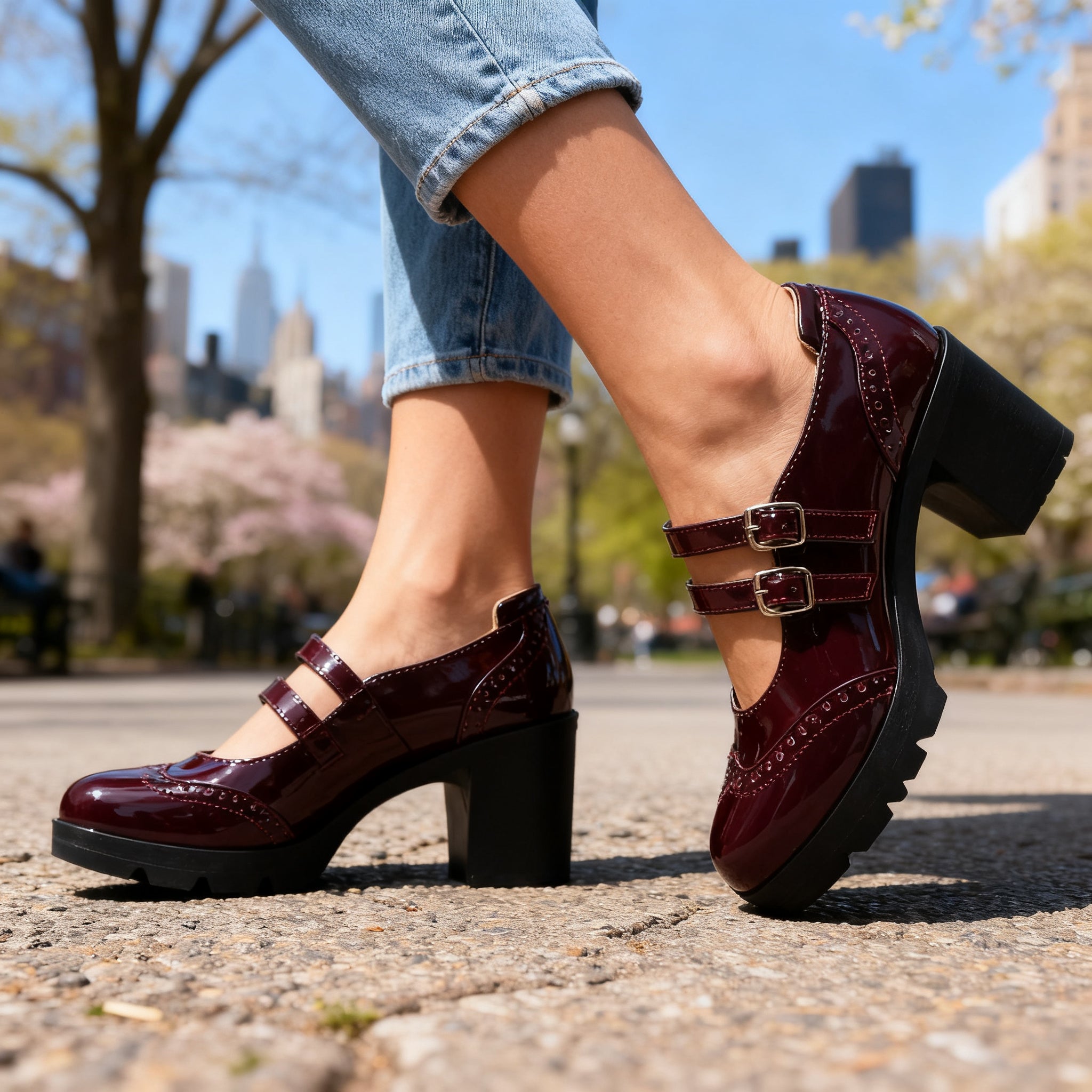 Brexley | Damen Schuhe Schuhe Damen Mary Jane Doppelriemen Elegant Casual 3