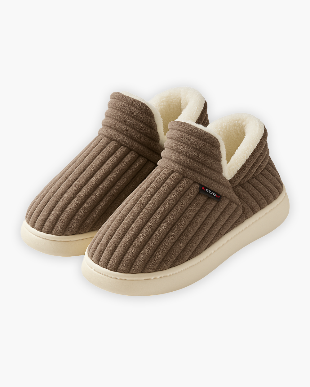 Gefütterte Hausschuhe mit rutschfester Sohle