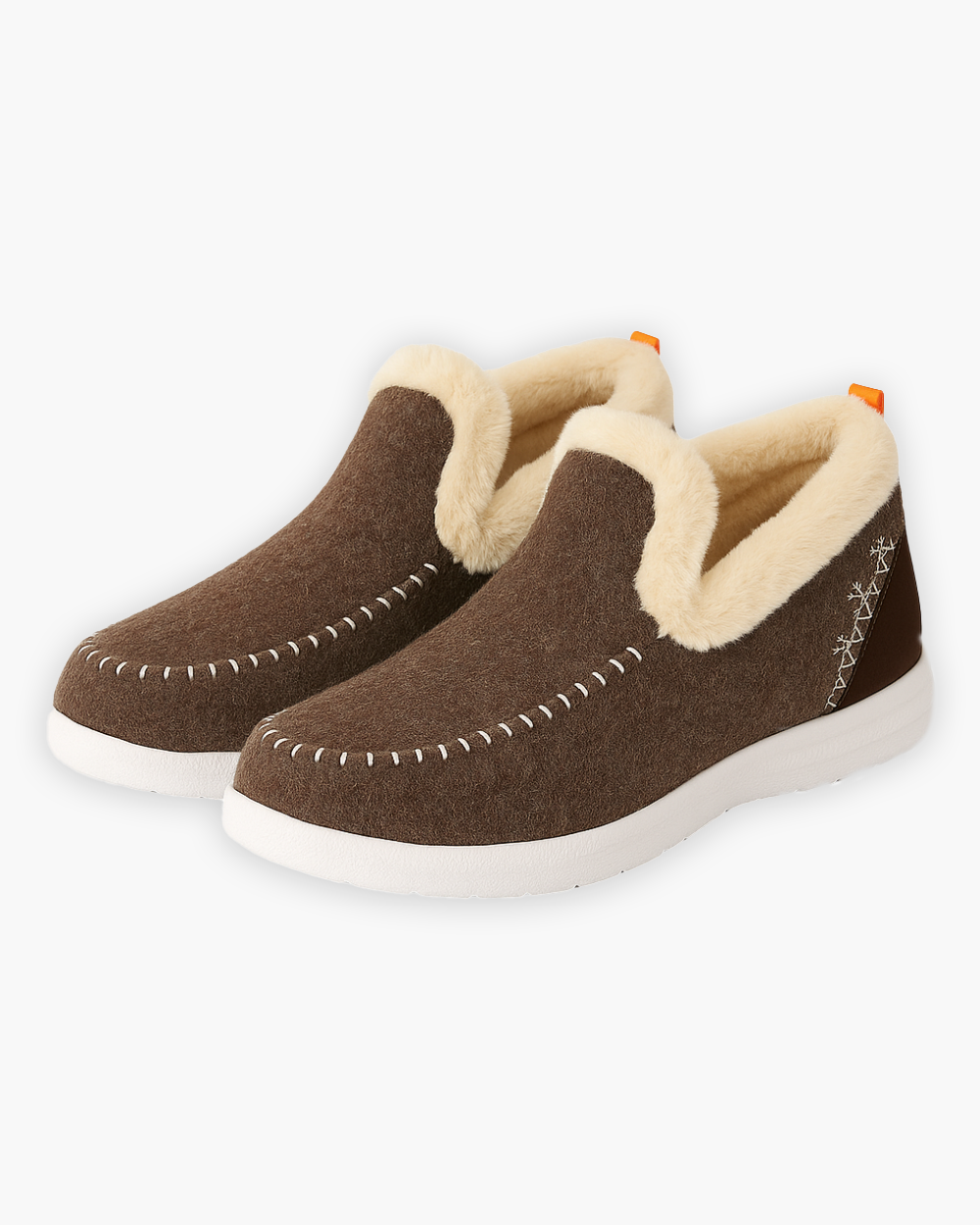 Warme Hausschuhe mit Fellfutter