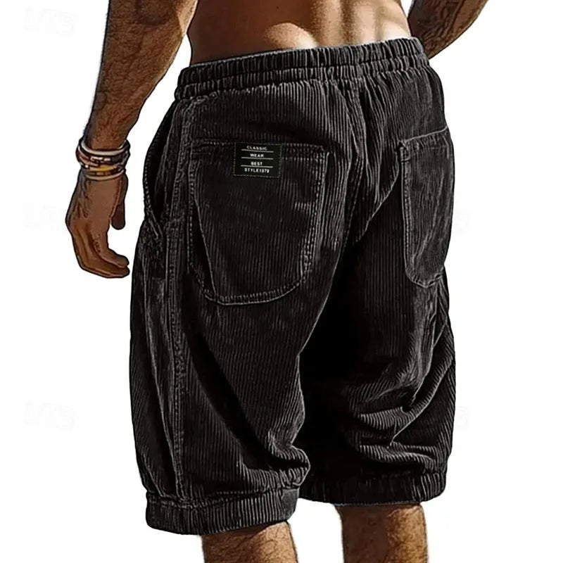 Caden | Bequeme, Einfarbige &amp; Vintage Herren Cord Shorts 2