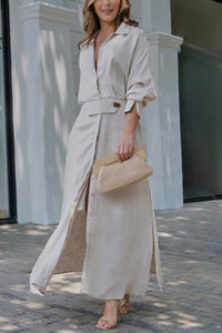 Manuela | Elegantes und zeitloses Maxikleid mit Hemdkragen