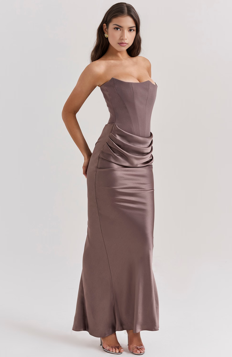 Carmen | Abendkleid Lang Trägerlos Elegant Tailliert Silhouette 8