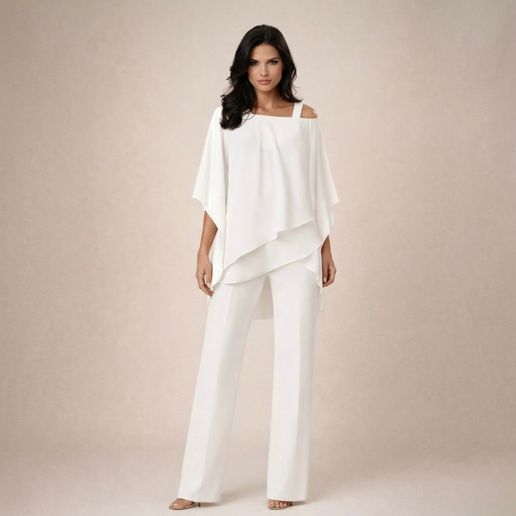 Celeste | Damen Set Schulterfrei Weite Hose Elegant Sommer Stil 0