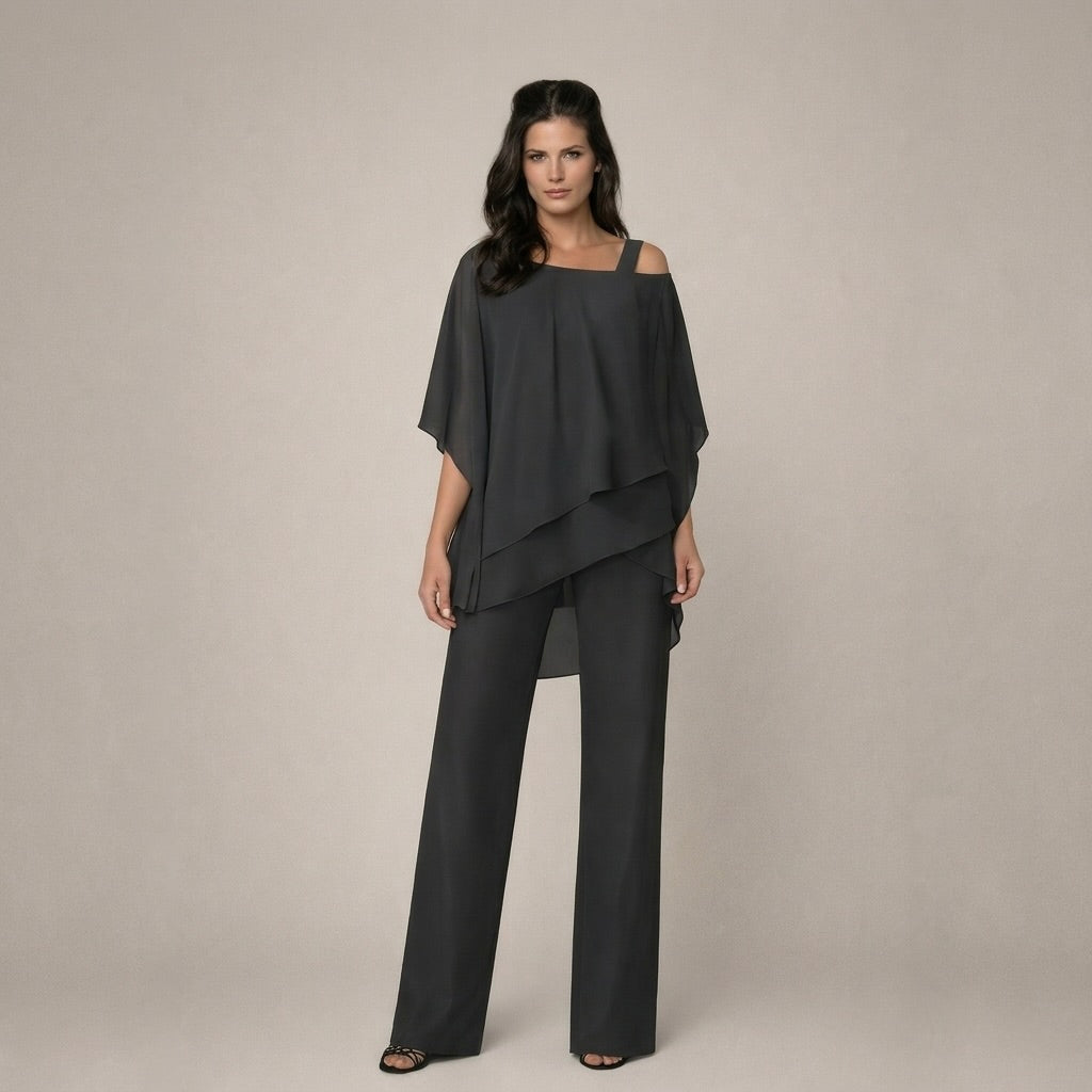 Celeste | Damen Set Schulterfrei Weite Hose Elegant Sommer Stil 1
