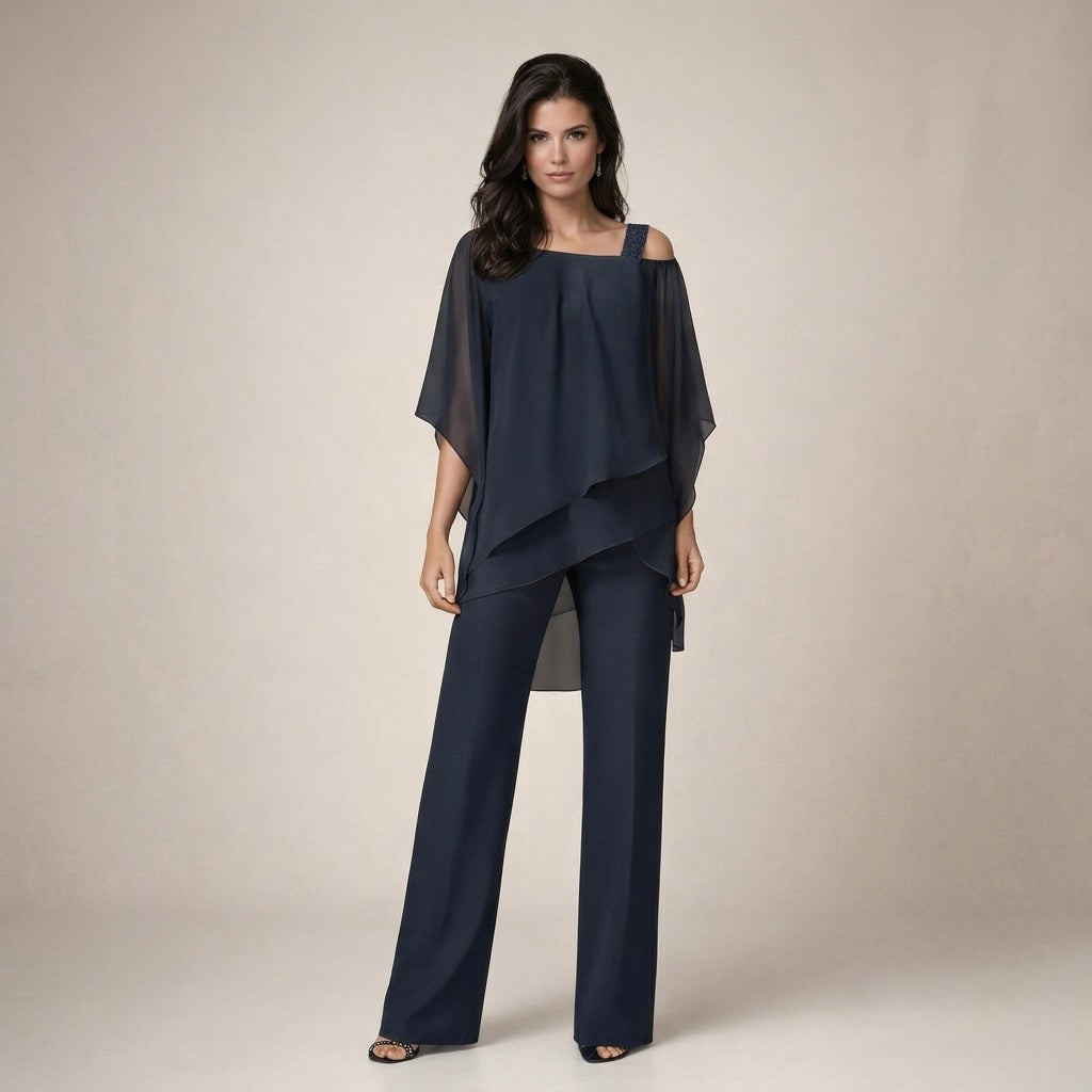 Celeste | Damen Set Schulterfrei Weite Hose Elegant Sommer Stil 3