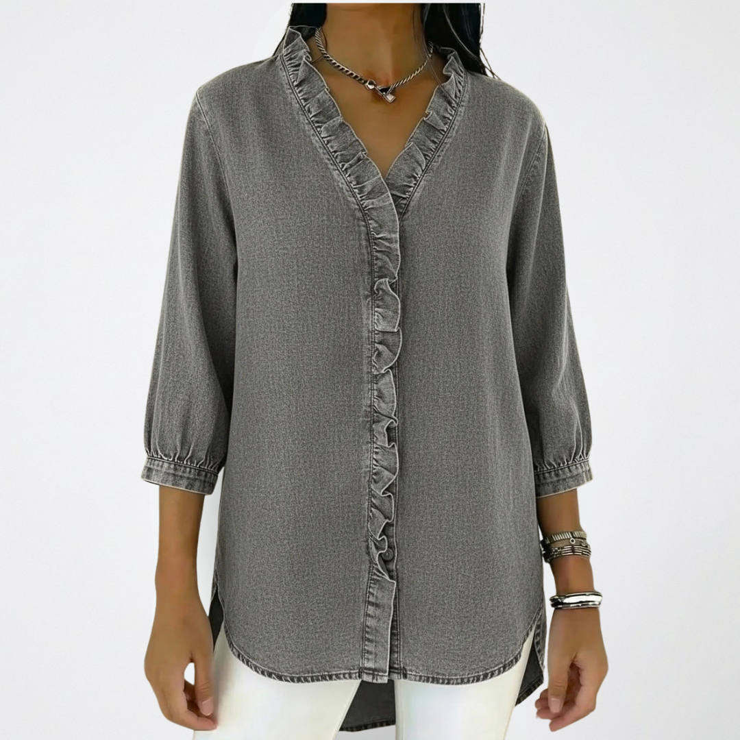 Celia | Elegante Damenbluse mit Rüschen-Details – Bequem & Vielseitig für Festliche Anlässe 1