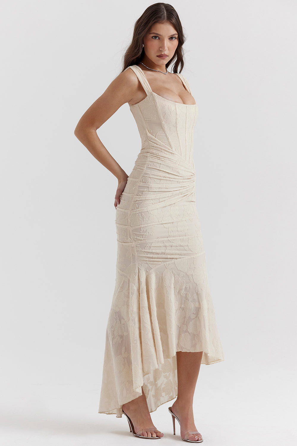Celina | Abendkleid Abendfigurbetont Elegant Ärmellos Mit Rüschen 8