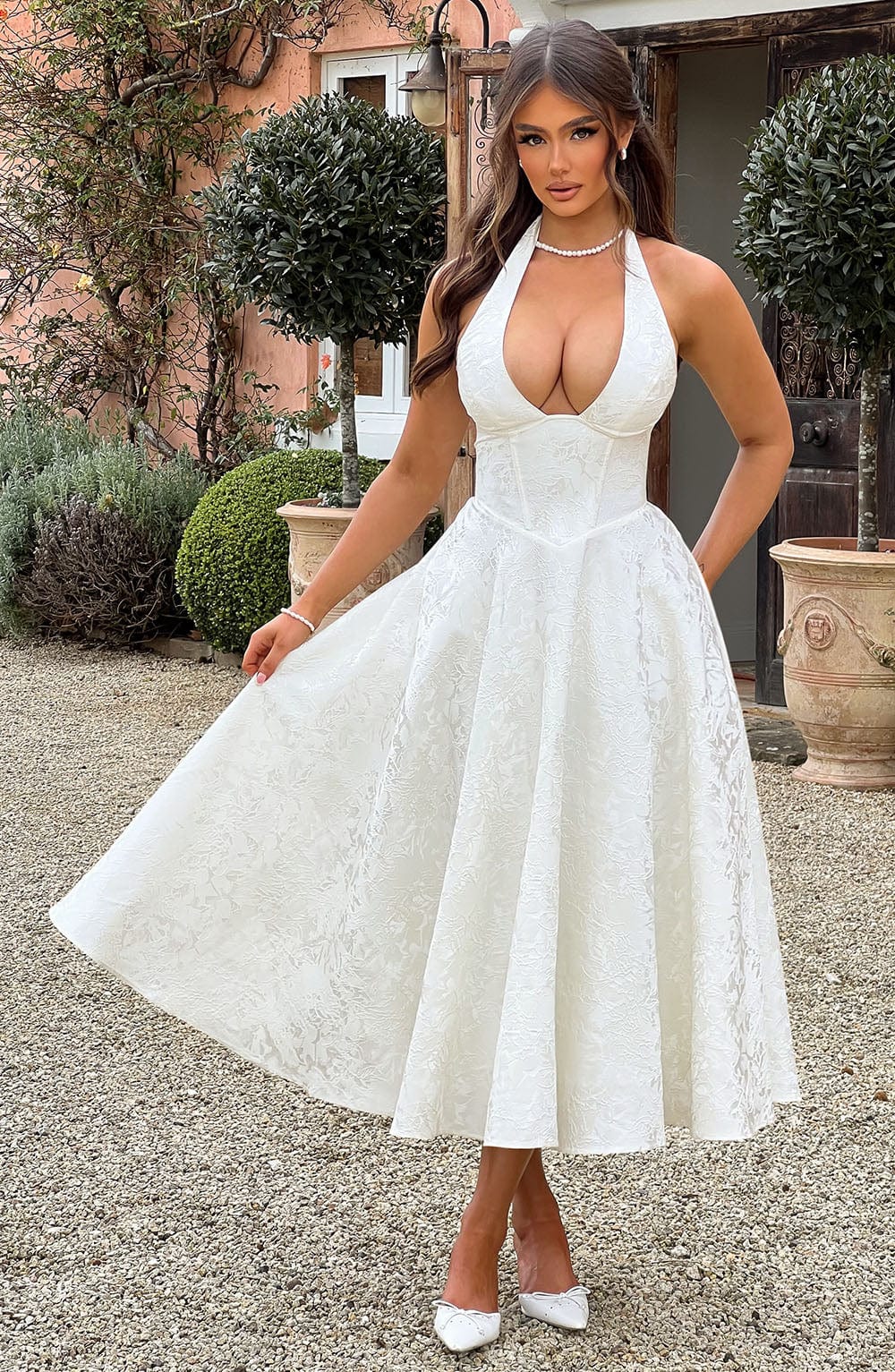 Celine | Damenkleid Hochzeitsgast Festlich Elegant V-Ausschnitt 1