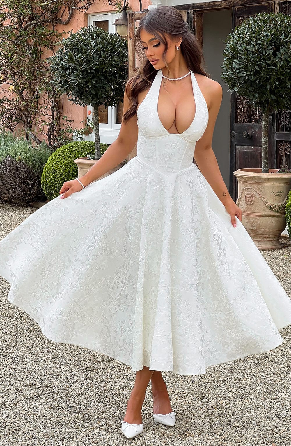 Celine | Damenkleid Hochzeitsgast Festlich Elegant V-Ausschnitt 7