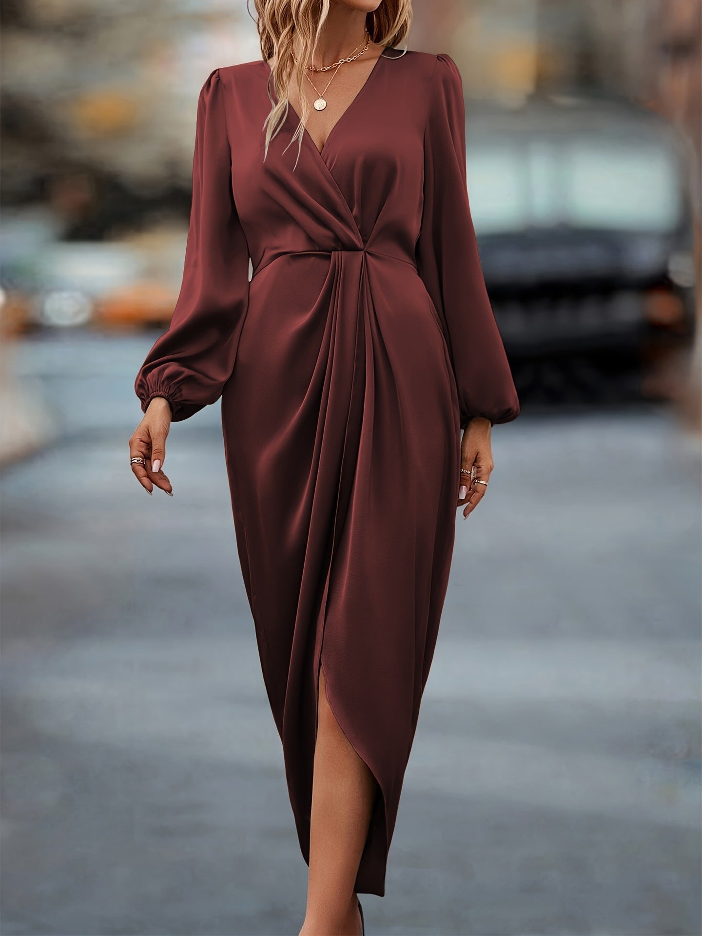 Celine | Elegantes, Feminines &amp; Vielseitiges Midi-Wickelkleid für Damen 0