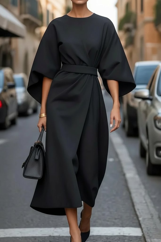 Clara | Elegantes Cocktailkleid in Midi-Länge mit Laternenärmeln und taillierter Silhouette 8